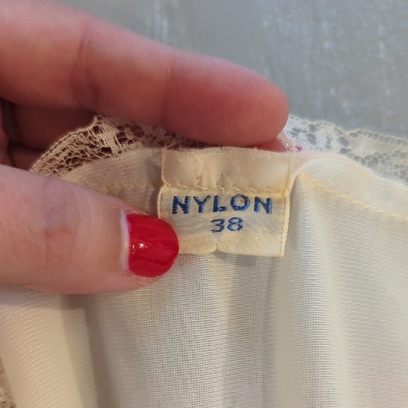 Vintage Slip Dress Sheer White Nightgown size Medium Fairy Lace Ethereal - Picture 5 of 8